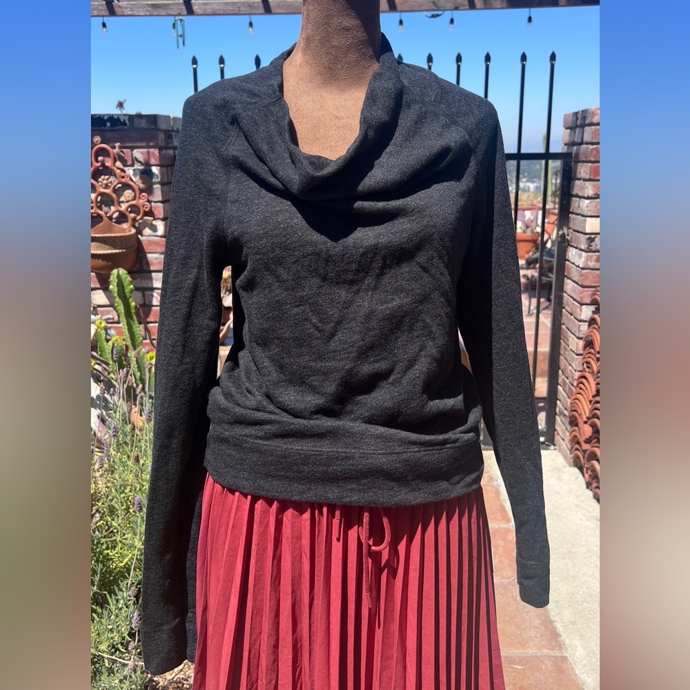 James Perse Gray Cowl Neck Sweater Soft Knit Relaxed Fit